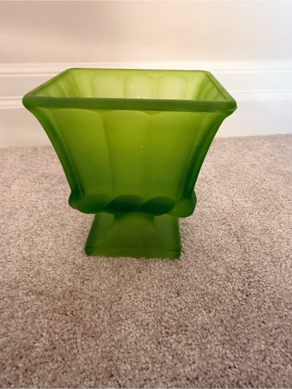 Green Frosted Glass Vase - Home Accents